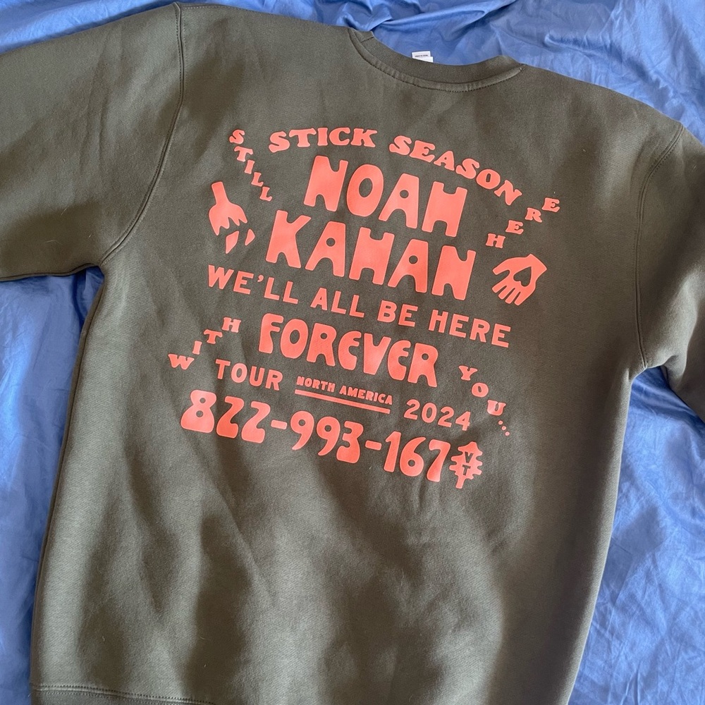 Noah Kahan official Stick Season Crewneck size small, forest green
